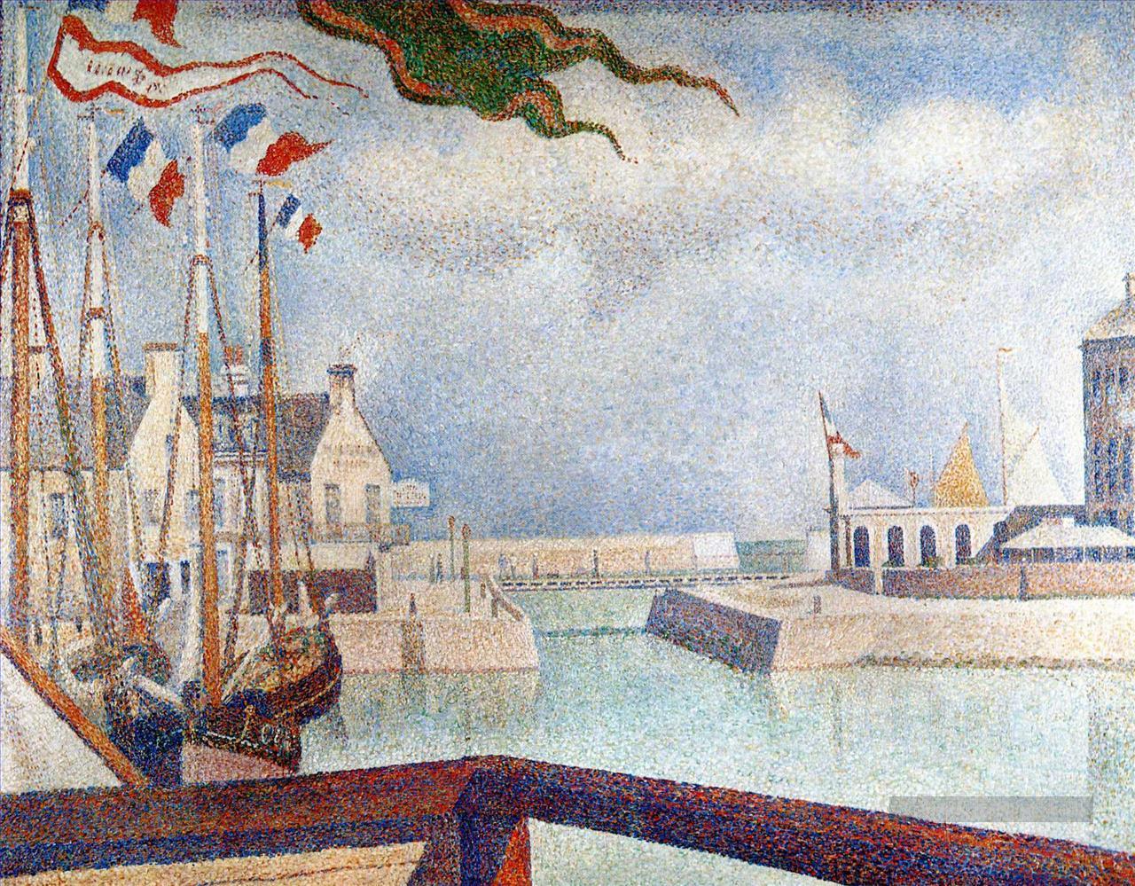 dimanche au port en bessin 1888 Peintures à l'huile